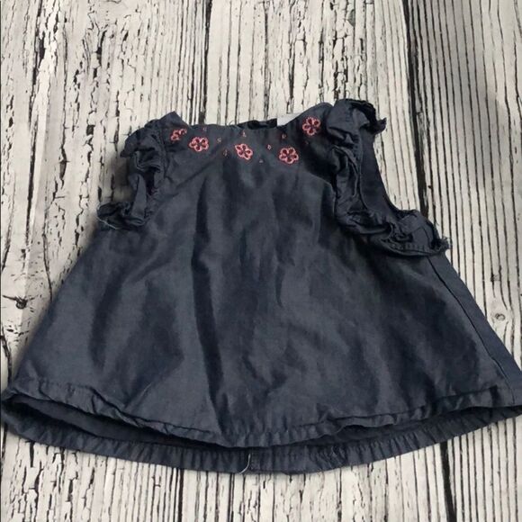 🍭6/$30 Dylan and Abby Chambray Baby Infant Girl’s Short Sleeve Shirt - 0-3 m - Picture 2 of 7